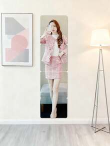 5pcs/Set & 4pcs/Set 45cm*45cm Mirror Wall Stickers, 40cm*40cm Or 20cm*20cm Or 30cm*30cm Acrylic Soft Mirror, Shatterproof Full Length Mirror For Home, Bedroom - Silver - View 4