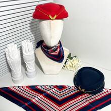 Bộ trang phục tiếp viên hàng không nữ | Bộ mũ, khăn quàng và găng tay tiếp viên hàng không, phù hợp cho Halloween, lễ hội, dạ tiệc hóa trang, tiệc chủ đề, cosplay và vũ hội hóa trang - Nhiều màu - Xem 4