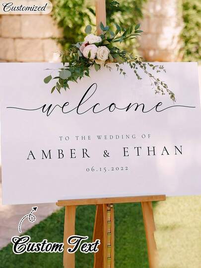 Customized Wedding Welcome Sign, Suitable For Christening, Bridal Shower, Birthday Party, Etc. Ideal For Lawn, Garden, Corridor, Living Room, Bedroom And Other Christmas Decoration Scenarios