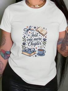 Camiseta unisex de manga corta, para mujerUnoMásCapítuloCon temática de librosCamiseta-CortoMangaTripulaciónCuelloInformalSuperiorconMinimalistaLecturaNo-Compatible con blusaCamisaAdecuadoparaVerano,PrimaveraInformalVestimenta&Superposición de capasMáquinaLavablePlayeras de ropahombre, , , Dazymujer,romwehombres, bohochic,maestrasregalos,camisetaparaconjuntos de mujercon curvasparamu,y2k, - Blanco - Ver 1