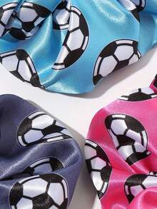 Juego de 4/8 piezas de sujetadores de cola de caballo deportivos de fútbol de color aleatorio, diademas elásticas de fútbol, bandas elásticas para cola de caballo alta de moda para mujer, accesorios para el cabello, adecuados para uso diario, fiestas, deportes y fitness, peinado de animadora para el día del partido - Multicolor - Ver 6