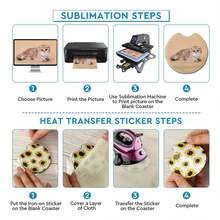 40PCS Sublimation Blanks Car Coasters,Sublimation Coasters Blanks 2.75 Inch/3mm Thicker Circular For Thermal Sublimation - Multicolor - View 5