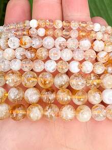 6/8/10mm 天然黃色塔晶圓珠 - 光滑天然石珠 - DIY 手工珠寶多種形狀，適用於手鍊、項鍊和耳環 - 彩色 - 查看 3