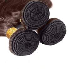 BINF 100% Unprocessed Virgin Brazilian Human Hair Water Wave Brazilian Hair Extensions Grade 15A Remy Human Hair 3Bundles Chocolate Brown Color - 3 捆 - 查看 9