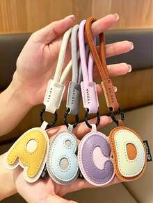 26 Letter Options Keychain - Letter Accessories Designed For English Names, Backpack Charm Accessories, Student Decoration, Portable Cute PU Leather Keychain, Suitable As Valentine's Day Gift Or Unisex Keychain Accessory - Letter - View 1