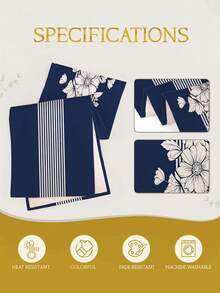 1pc,Bohemian Style,Minimalist Striped Pattern Table Runner,Microwave Dust Cover,Protective Cover,Rectangular Tablecloth,Washable,Suitable For Home Dinner,Coffee Table,Kitchen And Dining Room Decor,Dining Table Decoration Party And Scene Decor,Home Decor,Outdoor Patio Table Runner Decor,Entryway Decor,Fireplace Cover - Navy Blue - View 7