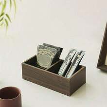 1 Pieza Caja de Almacenamiento de Bolsas de Té de Madera con 2 Estuches de Exhibición Multifuncionales de Madera Maciza, Perfecta para la Organización de Bolsas de Té, Azúcar, Especias & Artículos Esenciales de Cocina en la Mesa, Solución Elegante de Decoración del Hogar - Multicolor - Ver 2