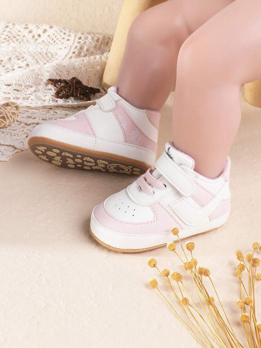 1 Pair Of Comfortable PU Color Block Splicing Boys' Hook And Loop ...