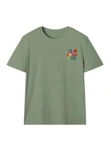 Women's Short-Sleeved T-Shirt With A Round Neck And Colorful Slogan Print, A New Summer Style Suitable For Everyday Wear. Vacation Graphic T-Shirt For Women, White Top For Women - 綠色 - 查看 5