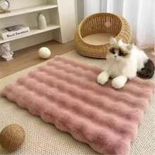 1件装宠物毛绒冬季加厚耐磨睡垫，适用于猫狗 - 彩色 - 查看 18