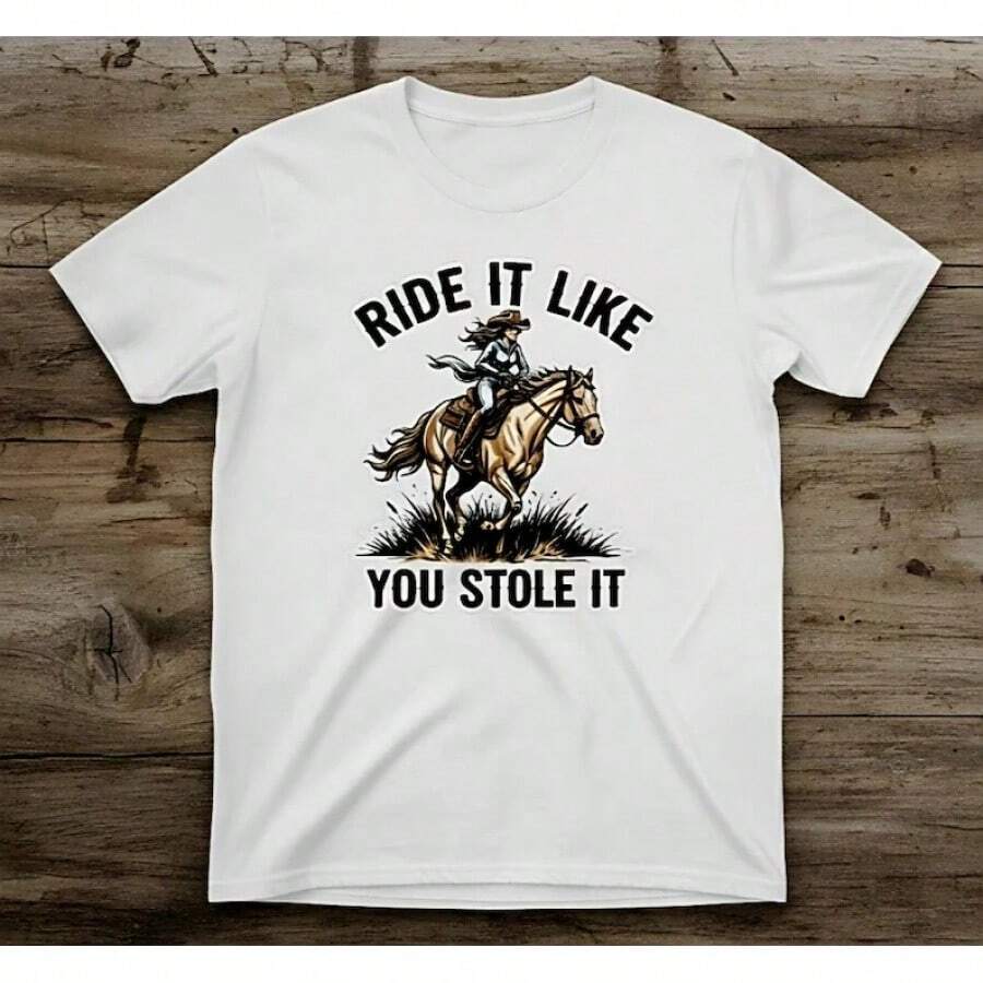 'Buy It Like You It' T-Shirt • Western Design T-Shirt • Cowgirl T-Shirt • Country Rodeo T-Shirt • Rustic Ranch Cowgirl T-Shirt - 白色 - 查看 1