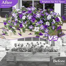 Artificial Purple-White Gerbera Daisy Decor, Artificial Flowers For Outdoors, Realistic Fake Flowers Petunias UV Resistant Silk Morning Glory Faux Plants For Outdoor Planters Balcony Yard Window Box Porch Garden Home Outside Decor - Multicolor - View 8