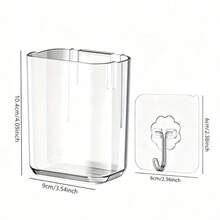 2pcs/1pc Bathroom Shelf, Minimalist Design Wall-Mounted Toothbrush Holder, Self-Adhesive Electric Toothbrush Storage Box, Waterproof Toothbrush Rack, Cosmetic Organizer, Space-Saving Wall Mount, Suitable For Bathroom, Vanity, Sink, Toilet, Countertop, No Drilling Required, Toothpaste & Toothbrush Cup Drainage, Household Items, Travel Essential, Daily Use, Bathroom Accessories, Unique Gift, Creative Home Bathroom Decor - Multicolor - View 9