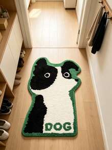 1 pieza Felpudo con diseño de Border Collie en blanco y negro, adecuado para entrada, alfombra pequeña, felpudo de bienvenida, alfombra, felpudo de exterior, alfombra de cocina, decoración del hogar, felpudo de puerta principal, alfombra de área pequeña, felpudo de exterior, decoración del hogar, alfombra de área, alfombra de jardín, alfombra lavable - C - Ver 2