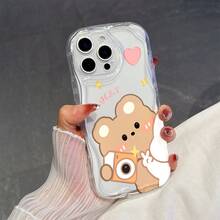 1 chiếc ốp lưng điện thoại tối giản bằng chất liệu TPU trong suốt, màu kem, họa tiết gấu bông, chống sốc, tương thích với iPhone, Honor. - Trong sáng - Xem 1