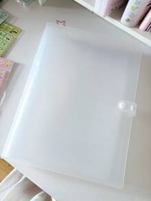 A4 Matte Clear PP Sticker & Photo Card Storage Album Snap Button Closure, Large Capacity Organizer For Deco Stickers, Post Card & Scrapbooking Supplies,Back To School,Card Holder - Single Piece - View 4