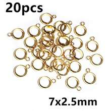 20 piezas de anillos de aro de color dorado de acero inoxidable, conectores circulares para hacer joyas DIY, accesorios para pulseras y collares - fianzas - View 15