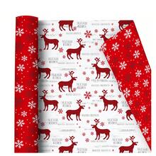 5m Roll Christmas Snowflake Pattern Double-Sided Wrapping Paper, 43cm X 500cm, Thickened Gift Wrapping Paper For DIY, Suitable For Christmas Gifts And Holiday Gifts - Snowflake Deer - 5m - View 9