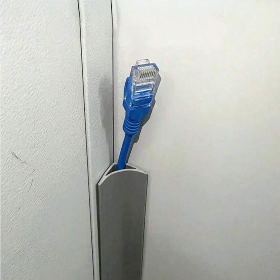 PVC Multi-Functional Corner Trim, Self-Adhesive Arcuate Cabinet Edge Trim, Visible Cable Slot - A - View 1