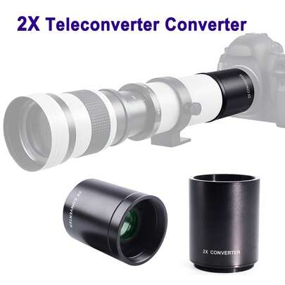 2x Teleconverter Converter Lens For 420-800mm / 500mm / 900mm / 650-1300mm Camera T-Mount Lenses