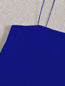 Top corto de tirantes delgado unicolor - azul real - Ver 3