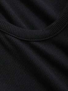 Camiseta de mujer de ajuste ceñido con cuello en U, ropa de otoño con mangas largas para mujer - Negro 3 - Ver 9
