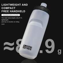 Botella de agua para bicicleta de 620/750 ml, PP5, ligera, para deportes al aire libre, taza exprimible de gran capacidad, equipo portátil para ciclismo. - Blanco de 750 ml - Ver 5