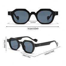 1 par de gafas de lectura retro de estilo estadounidense poligonal, montura pequeña y de moda unisex - Multicolor - Ver 4