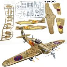 1/35比例塑料模型套件 - 霍克战斗机模型、美国P-51野马战斗机、英国喷火战斗机玩具 - 彩色 - 查看 4