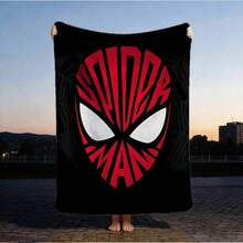 1pc Retro Cartoon Style Throw Blanket,Superhero Movie Print Blanket,Cartoon Character Printed Blanket,All-Season Universal Nap Blanket,Character Home Decor Blanket,Modern Fashion Gift Suitable For Home Bedroom Bed Sofa Office Lunch Break Cover Picnic Blanket - Nhiều màu - Xem 2