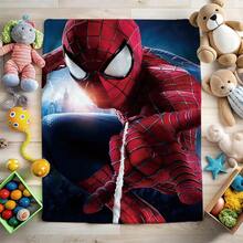 1pc S-Pider-Man Print Blanket,Retro Cartoon Style Throw Blanket,Cartoon Character Printed Blanket,All-Season Universal Nap Blanket,Character Home Decor Blanket,Modern Fashion Gift Suitable For Home Bedroom Bed Sofa Office Lunch Break Cover Picnic Blanket - Nhiều màu - Xem 1
