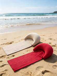 1pc Inflatable Headrest Beach Mat, Outdoor Anti-Sand Adhesive Pad, Suitable For Camping, Picnic, Single Person Sleeping Mat, Foldable Portable Moisture-Proof Mat, Sunbathing Mat - Beach Mat - View 18