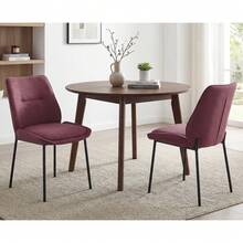 Chairus Modern Dining Chairs Set Of 2 Upholstered Kitchen Chairs In Chenille With Metal Legs For Dining Room/Kitchen/Bedroom - Burgundy - View 10