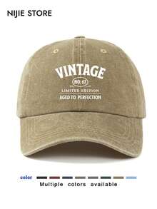 1pc 67th Birthday Graphic Print Baseball Cap For Men, Washed Vintage Hat For Outdoor Sun Protection, Suitable For Street & Daily Wear,Beach,Holiday - A - View 4