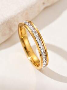 Bộ nhẫn hình cỏ bốn lá bằng vàng 14K mới năm 2026, thiết kế sáng tạo thời trang, chất liệu thép không gỉ không phai màu, thích hợp để đeo hàng ngày, dự tiệc và làm quà tặng Ngày của Mẹ. - Kiểu vàng số một - Xem 5