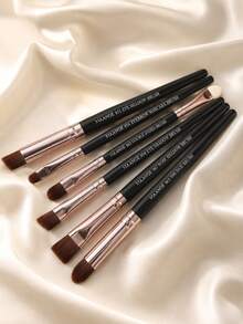 MAANGE Set de 6 piezas de brochas profesionales para cejas, herramientas de maquillaje, material de fibra suave, adecuado para brochas de sombra de ojos, delineador de ojos, cepillo de cejas, portátil y fácil de viajar, gran regalo para mujeres y niñas - Multicolor - Ver 7