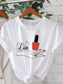 [Producto Personalizado] Camiseta Personalizada para Técnico de Uñas, Regalos para Artistas de Uñas, Camiseta para Esteticista, Personalizada para Salón de Uñas, Regalo para Técnico de Uñas, Salón de Manicura 100% Algodón - Blanco - Ver 1