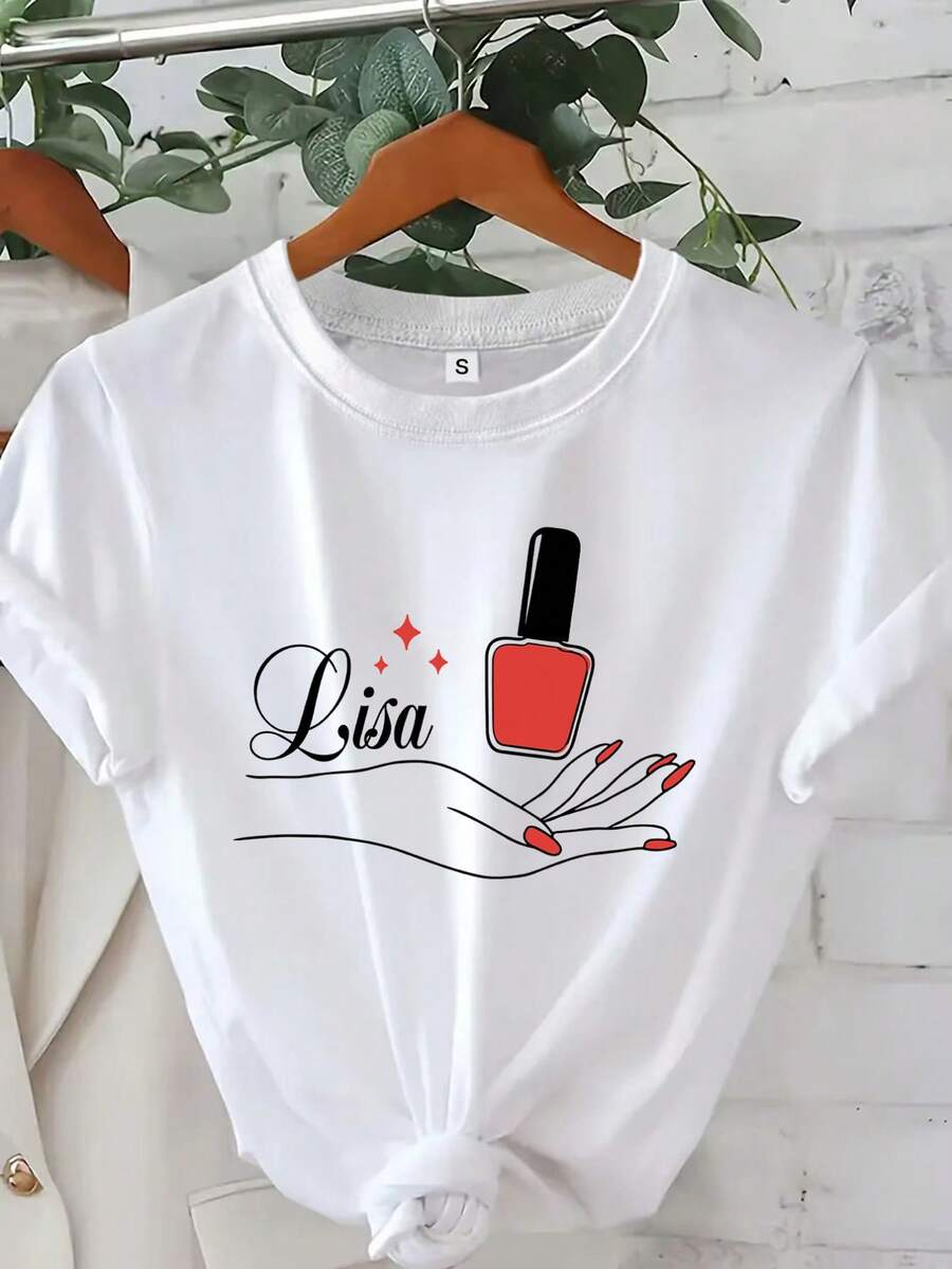 [Producto Personalizado] Camiseta Personalizada para Técnico de Uñas, Regalos para Artistas de Uñas, Camiseta para Esteticista, Personalizada para Salón de Uñas, Regalo para Técnico de Uñas, Salón de Manicura 100% Algodón - Blanco - Ver 1