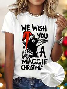 100% Cotton T-Shirt With Humorous Graphic Print Of Sushi Hug, Short Sleeve, Round Neck, Casual Top For Summer And Spring, Women's Clothing. - 白色 - 查看 7