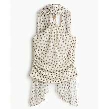 Elegant Women's Summer Outing Vintage Polka Dot Print Metal Buckle Camisole Tank Top Casual Beach Style Apparel White - White - View 5