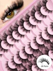 20 Pairs Of Thick False Eyelashes, Fluffy And Curled, Thick Eyelash Extension Makeup - View 4