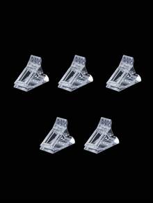 5/10pcs Clear Plastic Nail Fixing Clips – Portable Fingernail Holders For Acrylic Gel Extensions & Nail Art Manicure Salon & Home DIY Gel Nail Care Accessories - Clear - View 10