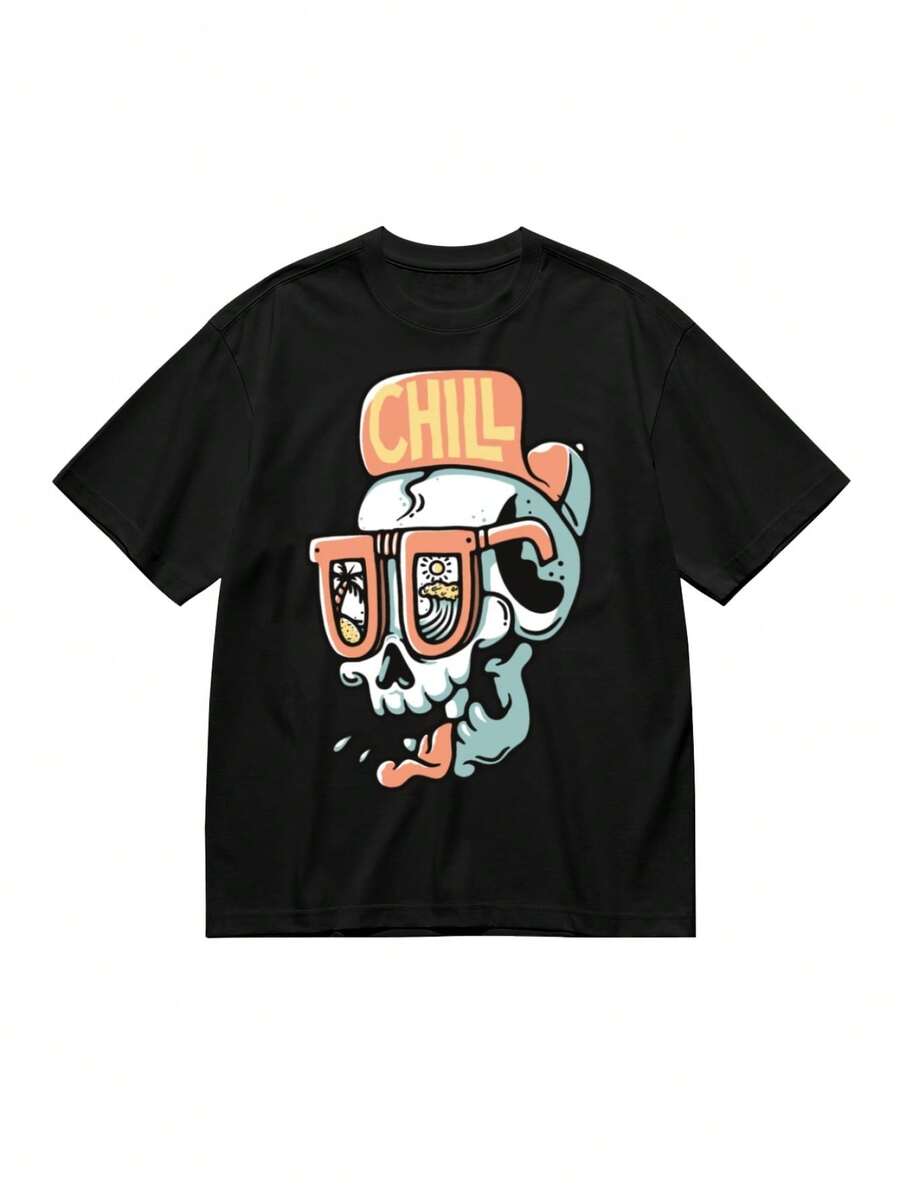 Camiseta Cómoda Casual para Mujer Talla Grande - Negro - Ver 1