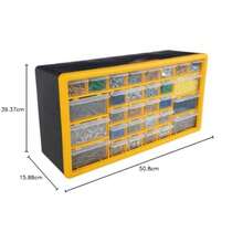 Stalwart Organizador de piezas pequeñas de plástico de 30 cajones cajones de almacenamiento de computadora o pared para organizar hardware manualidades cochera o aula amarillo - Amarillo - Ver 4