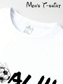 [Official World Cup License] Short Sleeve T-Shirt With World Cup Print "Goal Celebration Style", Suitable For Shopping, Casual Fashion, House Parties, With A Goal Celebration Graffiti Style, Ideal For Daily Outings, Meetings With Friends, Dinners, Travel And Business Trips, A Gift For Football Fans, 100% Cotton - 白色 - 查看 2