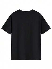 Nueva Llegada 2026: Camiseta de Manga Corta con Cuello Redondo, Estilo Casual de Viaje, Diseño Exclusivo, Color Blanco, Estilo Veraniego FHHJ - Negro - Ver 2