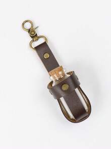 2PCS Set Medieval Leather Hanging Potion Bottle Set, Renaissance LARP Glass Vial With Cork Stopper & Leather Holster, Vintage Belt Clip Accessory For Cosplay, Renaissance Market & Witchcraft - A - View 4