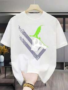 Women's Blouses, Modern Minimalist T-Shirt, Men's Metals Mulisha Murk T-Shirt - Urban Style T-Shirt, Short Sleeve And Round Neck, One-Sided Print, Machine Washable, Ideal For Fans, Birthdays And Gifts, Comfortable Clothing For Parties And Outfits, Seurmuse - 白色的 - 查看 8