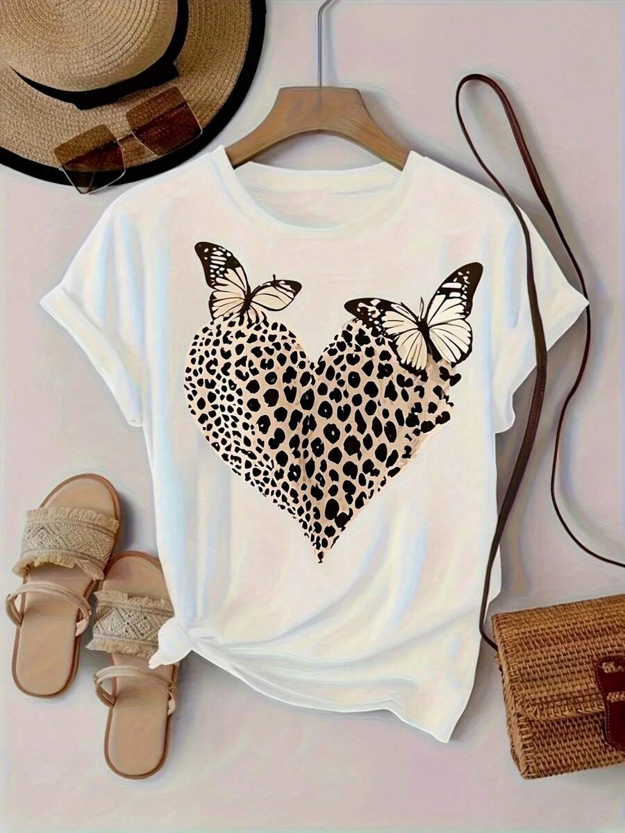 Women's San Francisco Print T-Shirt, Casual Short Sleeve Top For Women, Comfortable Fit, Ideal For Matching With Friends, Essential For Outdoor Travel, Women's T-Shirt, Spring/Summer T-Shirt. - 白色 - 查看 1