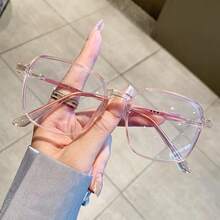 經典極簡女款幾何金屬框時尚眼鏡，適合女性旅行配件、優雅海灘配件、女性海灘度假、戶外活動、通勤、電腦與手機必備眼鏡 - 棕色 - 查看 6